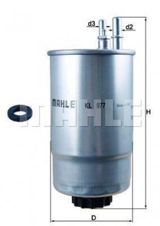 Фильтр топливный FIAT DUCATO 2.0-3.0 JTD 06-, PSA 3.0 HDI 11- (-MAHLE) KNECHT KL977 (фото 1)