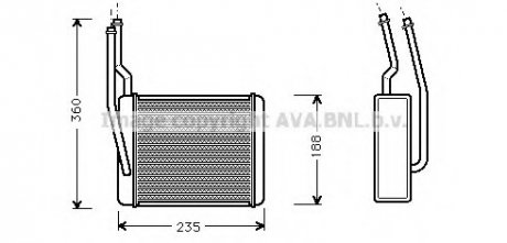 Радиатор отопителя FD FOCUS, TRANSIT LHD 98- (AVA) AVA COOLING FD6272 (фото 1)