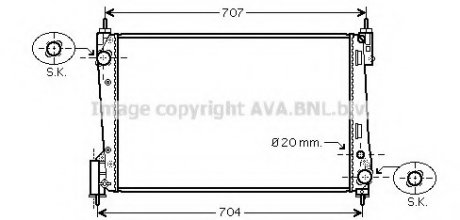 Радіатор охолодження CORSA D 13CDTi MT 06-(вир-во AVA) AVA COOLING OLA2423 (фото 1)