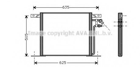 Конденсор кондиционера MB VITO, V-CL G, D 95-03 (Ava) AVA COOLING MS5220 (фото 1)