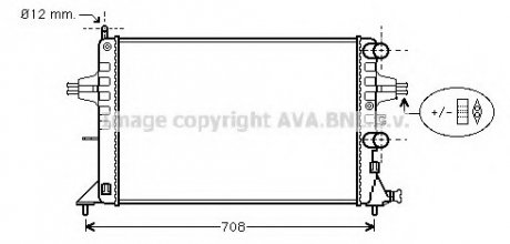 Радиатор ASTRAG 1.2, 16V MT +AC 98- (Ava) AVA COOLING OLA2255 (фото 1)