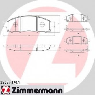 Колодки гальмівні дискові ZIMMERMANN 25087.170.1 (фото 1)