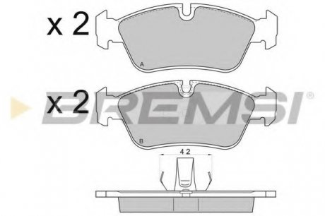 Тормозные колодки передние BMW 3 (E36, E46) 90-09 (ATE) BREMSI BP2745 (фото 1)