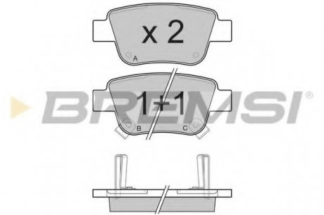 Колодки тормозные задние Toyota Avensis 00-08 (Bosch) BREMSI BP3112 (фото 1)