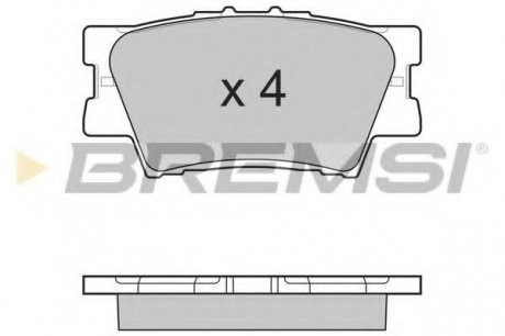 Колодки тормозные задние Toyota RAV4 06- (akebono) BREMSI BP3252 (фото 1)