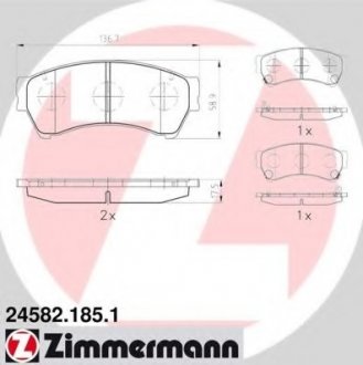 Гальмівні колодки перед Mazda6 18-25i с 2007г ZIMMERMANN 245821851 (фото 1)