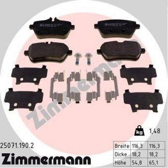 Колодки гальмівні задние MB ZIMMERMANN 250711902 (фото 1)