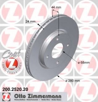 Диск гальмівний ZIMMERMANN 200252020 (фото 1)