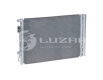 Радиатор кондиционера Solaris 1.4, 1.6 (10-) АКПП, МКПП с ресивером ЛУЗАР (СПб- РФ) LRAC 08L4 (фото 1)