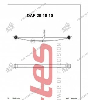 Рессора задняя коренная Daf 400 TES 2918100019 N/O (фото 1)