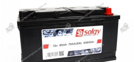 Аккумуляторная батарея 95Ah, 750A (353x175x190) SOLGY 406004 (фото 1)