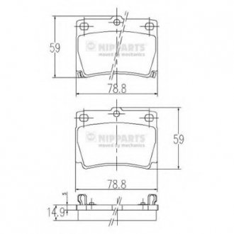 Комплект тормозных колодок, дисковый тормоз NIPPARTS J3615011 (фото 1)