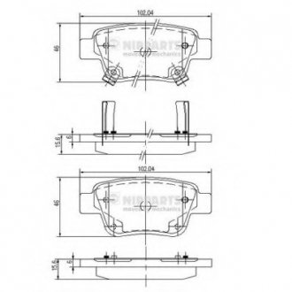 Комплект тормозных колодок, дисковый тормоз NIPPARTS J3612030 (фото 1)