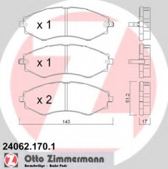 Колодки дискового тормоза ZIMMERMANN 240621701 (фото 1)