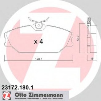 Гальмiвнi колодки дисковi ZIMMERMANN 231721801 (фото 1)