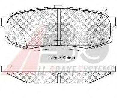 Гальмівні колодки зад. Toyota Land Cruiser 08- (advics) A.B.S 37702 (фото 1)