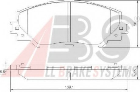 Колодка гальм. диск. TOYOTA AURIS/RAV4 передн. (вир-во) A.B.S 37544 (фото 1)