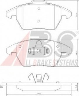 Гальмівні колодки перед. Citroen C4/Peugeot 207/208/307/308/Jetta IV 07- A.B.S 37429 (фото 1)