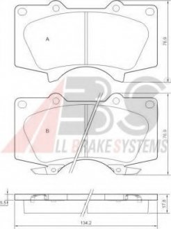 Колодка гальм. диск. TOYOTA LANDCRUISER 90 передн. (вир-во) A.B.S 37420 (фото 1)