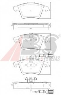 Колодка гальм. диск. VW T5 16" передн. (вир-во) A.B.S 37416 (фото 1)