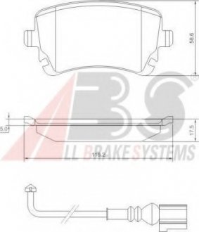 Колодка гальм. диск. VW T5 задн. (вир-во) A.B.S 37413 (фото 1)