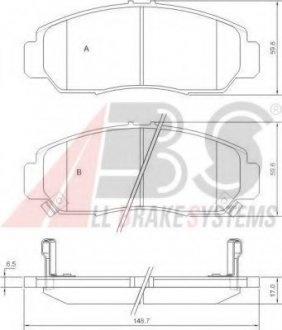 Колодка гальм. диск. HONDA CIVIC, FR-V передн. (вир-во) A.B.S 37312 (фото 1)