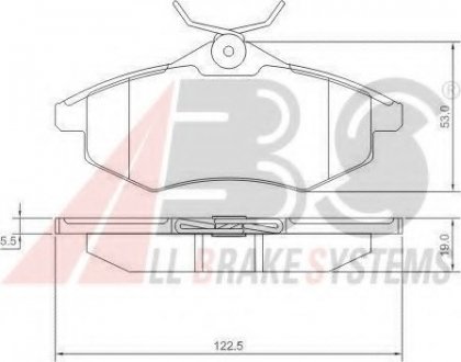 Гальмівні колодки перед. Citroen C2/C3 02- (TRW) (122,5x53x19) A.B.S 37307 (фото 1)