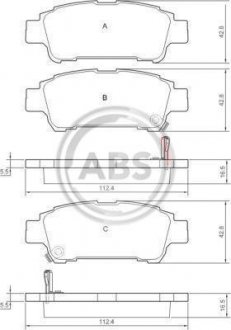 Колодки гальмівні задн. Estima/Previa/Avensis 00-06 A.B.S 37228 (фото 1)