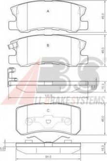 Колодка гальм. диск. MITSUBISHI GRANDIS/PAJERO задн. (вир-во) A.B.S 37199 (фото 1)