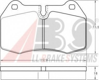 Гальмівні колодки перед. BMW 5(E39)/7(E38) 96-04 (brembo) A.B.S 36958 (фото 1)