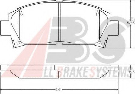 Гальмівні колодки перед Avensis/Camry/Carina 89-03 A.B.S 36866 (фото 1)
