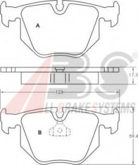 Колодки гальмівні задн. E46/E34/E39/E38/E31 (90-12) A.B.S 36715 (фото 1)