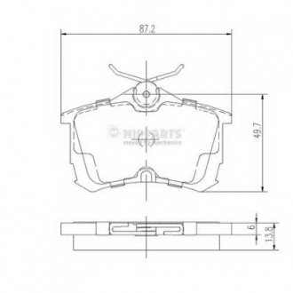 Гальмівні колодки дискові NIPPARTS J3614015 (фото 1)