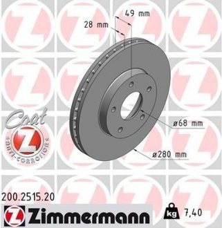 Гальмiвнi диски ZIMMERMANN 200251520 (фото 1)