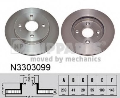 Гальмівні диски NIPPARTS N3303099 (фото 1)