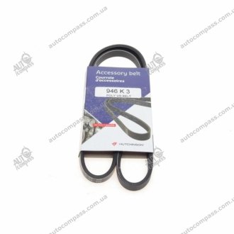 Ремінь генератора (поліклиновий) HUTCHINSON 946 K 3