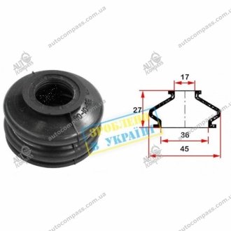 Пильовик (O D36хd17хH27) універсальний для кульової опори, рульового наконечника BELGUM PARTS BG0108