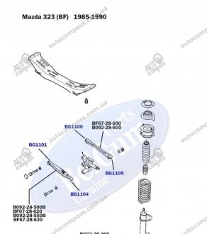 Сайлентблок поперечного важеля задньої підвіски зовнішній Mazda 323 BELGUM PARTS BG1105 (фото 1)