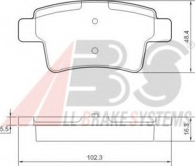 Колодка гальм. диск. CITROEN C4, C4 PICASSO задн. (вир-во) A.B.S 37597 (фото 1)