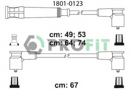 Комплект кабелів високовольтних PROFIT 1801-0123 (фото 1)