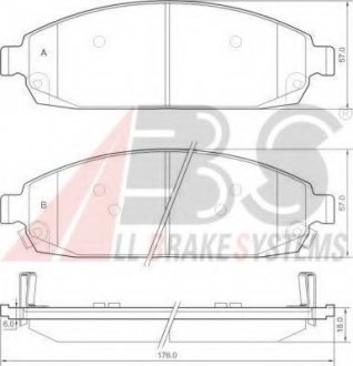 Гальмівні колодки Grand Cherokee/Commander 05-10 3.0-5.7 A.B.S 37517 (фото 1)