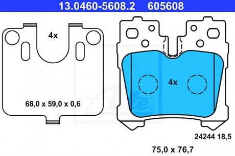 Тормозные колодки ATE 13.0460-5608.2 (фото 1)