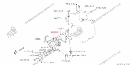 Насос водяной двигателя SUBARU 21111-AA331 (фото 1)