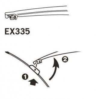 Щетка стеклоочистителя каркасная задняя 330mm (13\\) ExactFit Rear Hyundai I-30 (EX335B) TRICO EX335 (фото 1)