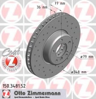 Диск гальмівний SPORT Z ZIMMERMANN 150.3481.52 (фото 1)