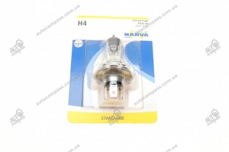 Автолампа H4 12V 60, 55W P43t NARVA 488814000