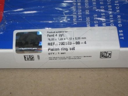 Кільця поршневі компл. на 4 поршні FORD 79,00 1,20 x 1,5 x 2,00 mm (вир-во) SM 792149-00-4 (фото 1)