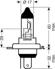 Лампа накаливания, фара дальнего света, Лампа накаливания, основная фара, Лампа накаливания, противотуманная фара, Лампа накаливания, основная фара, Лампа накаливания, фара дальнего света, Лампа накаливания, противотуманная фара OSRAM 64196TSP-HCB (фото 1)