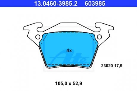 Гальмівні колодки ATE 13.0460-3985.2 (фото 1)