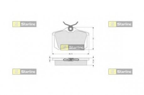 Комплект тормозных колодок, дисковый тормоз STARLINE BD S002S (фото 1)